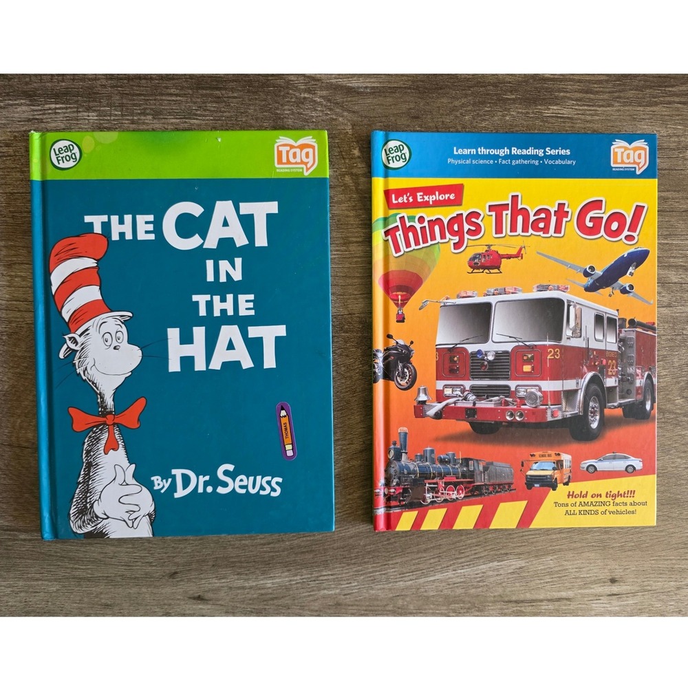 LeapFrog Tag Reading System Books Dr Seuss Cat in the Hat & Things That Go Lot 2